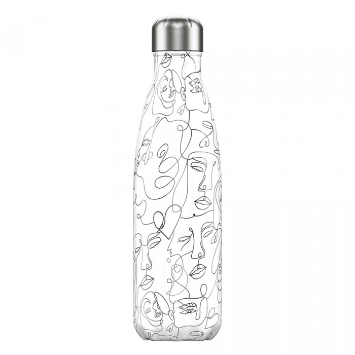 фото Термос chilly's bottles line drawing faces 500 мл