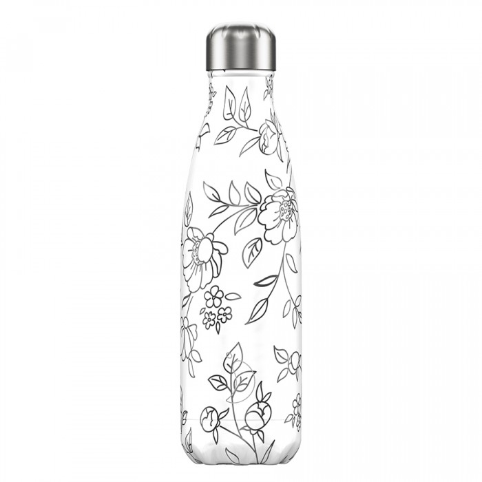 фото Термос chilly's bottles line drawing flowers 500 мл
