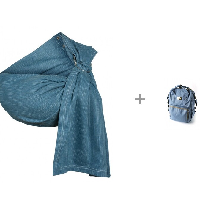 фото Слинг чудо-чадо с кольцами просто джинс и рюкзак для мамы f1 farfello