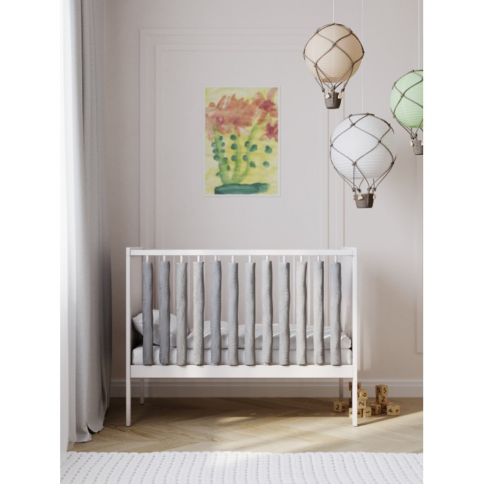 Бортик в кроватку Cloud Factory 12 фенс-бамперов Plain