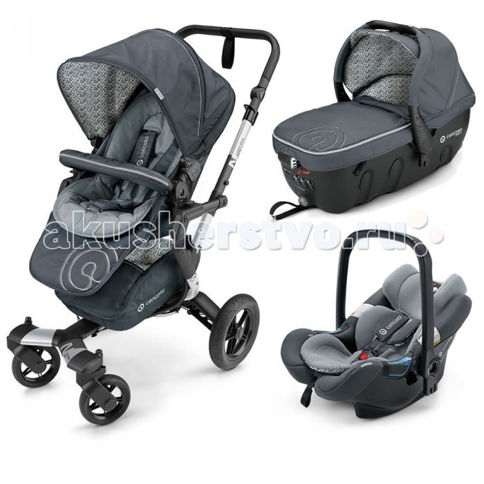 Коляска Concord Neo Travel Set (Sleeper+Air) 3 в 1Neo Travel Set (Sleeper+Air) 3 в 1 Коляска Concord Neo Travel Set (Sleeper+Air) 3 в 1Neo Travel Set (Sleeper+Air) 3 в 1Коляска Concord Neo Travel Set (Concord Neo 3 в 1) - отличная коляска с уникальным дизайном, сочетающая высокую подвижность с прекрасной устойчивостью. Прекрасная система для путешествий, легкость в обращении, удобство хранения, путешествие с комфортом. Комплект состоит из универсальной коляски Concord Neo, люльки Concord Sleeper и автокресла Concord Intense. Детская люлька Concord Sleeper дает возможность малышу вздремнуть или просто отдохнуть - как дома, так и во время поездки. Коляска Concord Neo 3 в 1 снабжена инновационной технологией. Это позволяет сочетать высокую подвижность с прекрасной устойчивостью. Коляска открывает совершенно новые возможности. Коляска необычайна во всех отношениях. Ее характерный дизайн восхищает с первого взгляда. Ее технологическое превосходство оправдывает себя каждый день снова и снова. Благодаря, отдельно подпружиненным колесам, новой конструкции передней оси типа Y-FRAME и центральной торсионной подвеске она самым неповторимым образом соединяет в себе удобство езды, маневренность и устойчивость. Коляска оснащена многими практичными деталями и универсальна в использовании. В зависимости от возраста Вашего ребенка Вы можете устанавливать сиденье по ходу движения или против него – для смены достаточно легкого движения руки. Даже в том случае, если Вы ею не пользуетесь, Concord Neo еще раз проявляет свой особенный стиль: благодаря чрезвычайно скромным размерам в сложенном состоянии она удобна в транспортировке или в хранении. Прогулочный блок коляски Concord Neo: четырехколесная прогулочная коляска с рождения до 5 лет сидение регулируется в 3-х положениях (прогулка, сон, новорожденный) пятиточечные регулируемые по высоте ремни безопасности с мягкими плечевыми накладками для надежной фиксации увеличенный, вращающийся по радиусу капюшон с дополнительным, выдвигающимся козырьком встроенный в капор солнцезащитный козырек встроенные в обивку светоотражатели для безопасных прогулок гиппоалергенная, долговечная, снимающаяся для стирки обивка. Ручка коляски Concord Neo: настраиваемая по высоте ручка для комфорта мам и пап разного роста удобная и эргономичная форма. Колеса коляски Concord Neo: большие быстросъемные надувные колеса на двойных шариковых подшипниках закрытого типа для бесшумного хода, легкого качения и минимального обслуживания переднее колесо вращается на 360 с возможностью фиксации для надежного движения по асфальту, гравию, траве и песку. Шасси коляски Concord Neo: усиленная стальная рама, способная выдержать повседневные нагрузки до 50 кг возможность установки блока для новорожденного или автокресла группы 0/0+ удобный двусторонний ножной тормоз на 2 задних колеса для уверенной парковки пластиковые крылья над задними колесами для отвода воды, грязи и песка функция быстрого и компактного складывания одной рукой с автофиксатором для удобного хранения дома, перевозки в автомобиле и в путешествиях просторная корзина для покупок, способная вместить до 10 кг необходимых на прогулке вещей и игрушек. Люлька Concord Sleeper: устанавливается на коляски Concord Fusion и Concord Neo адаптеры для установки входят в комплект материал люльки поглощает удары и вибрацию сотовая структура стенок максимально защищает малыша от ударов встроенный механизм крепления люльки в автомобиле дышащие покрытия регулируемый капюшон ручка для переноски.<br>