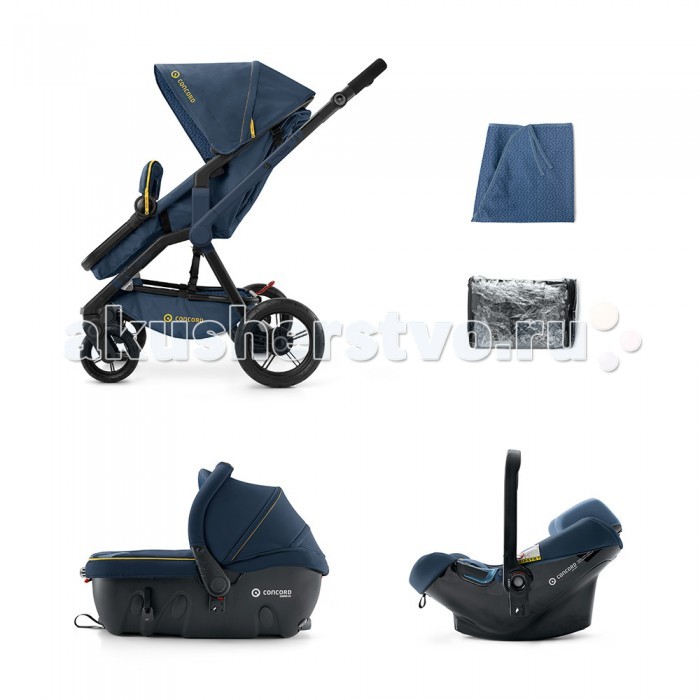 Коляска Concord Wanderer Travel Set (Sleeper+Air) 3 в 1Wanderer Travel Set (Sleeper+Air) 3 в 1 Коляска Concord Wanderer Travel Set (Sleeper+Air) 3 в 1Wanderer Travel Set (Sleeper+Air) 3 в 1Коляска Concord Wanderer - это коляска повышенной проходимости. Каким бы ни было дорожное покрытие - твердый асфальт, грунт или рыхлая земля - управляемость и маневренность обеспечены. Прогулочный блок коляски Wanderer переставляется, его можно установить в положение «лицом к маме» или «лицом к дороге» - в зависимости от возраста ребенка. Прогулочный блок достаточно широкий – 33 см, малыш будет чувствовать себя в нем комфортно и свободно, спинка раскладывается до горизонтального положения, позволяя малышу вздремнуть. Особенности: Прочные, износостойкие колеса на подшипниках. Амортизация на всех колесах. Эластичные элементы подвески на задних полуосях, сглаживают вибрацию и неровности на любой дороги. Спинка регулируется одной рукой, раскладывается до практически горизонтального положения. Прогулочный блок (сиденье) переставляется – в зависимости от ситуации можно использовать в двух конфигурациях: лицом к маме и лицом к дороге. Стильная алюминиевая рама напоминает горный велосипед. Светоотражающие элементы на передних и задних колесах, а так же ручке – их не видно днем, зато очень хорошо видно ночью. Солнцезащитный козырек внушительных размеров. Особенности Concord Sleeper: позволит Вам использовать коляску с самого рождения и перевозить малыша в автомобиле. Просторная и безопасная! Особенности автокресла CONCORD Air: Соответствует стандартам и требованиям ECE 44/04R; Автокресло Concord Air можно закрепить в любом автомобиле оборудованным трехточечными ремнями безопасности или системой фиксации isofix, но в последнем варианте нужно приобрести дополнительную базу AIRFIX; Независимо от способа фиксации кресло устанавливается против хода движения для обеспечения максимальной защиты для позвоночника; Для удобства крепления все места проводки ремней изготовлены из синего пластика; Корпус кресла изготовлен из композитных материалов и имеет двухслойную структуру; Многослойная структура позволяет эффективнее гасить энергию удара и позволяет снизить нагрузки, которые передаются на ребенка; Высокие боковые стенки надежно защищают при боковом ударе; Нижняя часть кресла имеет выгнутую форму, что позволяет качать кресло, как качалку; Подголовник может быть установлен в трех позициях по высоте одновременно с регулировкой высоты подголовника происходит и регулировка высоты встроенных ремней; Подголовник имеет эргономичную форму, которая способствует правильному положению головы во время сна; Встроенные трехточечные ремни с мягкими накладками; Высота регулируется одновременно с подголовником; Ручка для переноски служит ребром жесткости и управления; Козырек от солнца в комплекте; Удобный и надежный замок; Удобная кнопка управления углом наклона ручки; Кнопка системы TS существенно упрощает процесс установки кресла на базу или на шасси коляски Автокресло Concord Air может быть установлено на рамы колясок от Concord серий Fusion и Neo Мягкие и приятные материалы обивки можно полностью снять для стирки. Стирать можно с стиральной машинке в воде от 30 градусов.<br>