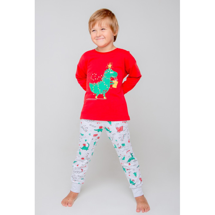 Домашняя одежда Crockid Пижама для мальчика Новогодние динозавры