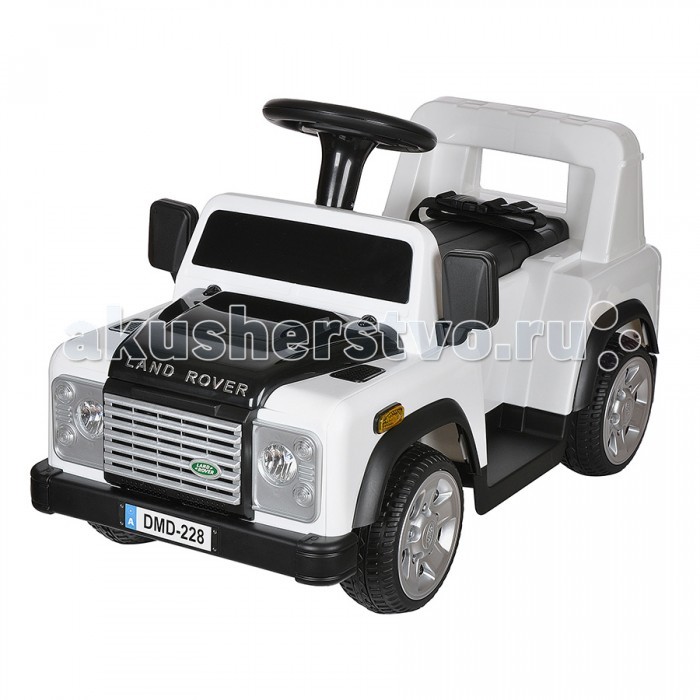 Электромобиль Dongma Land Rover DefenderLand Rover Defender Электромобиль Dongma Land Rover DefenderLand Rover DefenderDongma Электромобиль Land Rover Defender— электроминикар, оснащенный всем необходимым, чтобы малыш почувствовал себя настоящим водителем. Несколько скоростей, ремень безопасности, звуковые эффекты, светодиодные огни — автомобиль несомненно порадует маленького Шумахера и не даст ему заскучать. Особенности: Изготовлен из высококачественного ударопрочного пластика Колеса из пластика с резиновой накладкой Одно посадочное место Ремень безопасности Запуск двигателя кнопкой Амортизаторы на задней оси Светодиодные передние фары Несколько скоростей: 3 — вперед, 1 назад (максимальная — 3 км/ч) Звуковые эффекты Разъем и провод для МР3-устройств: можно слушать музыку Пульт дистанционного управления типа Bluetooth Источник питания — батарея напряжением 6V (работает 70-80 минут) Источник питания для пульта — 2 батарейки типа ААА Максимальный вес ребенка: 30 кг Размеры: 78х41х49 см.<br>