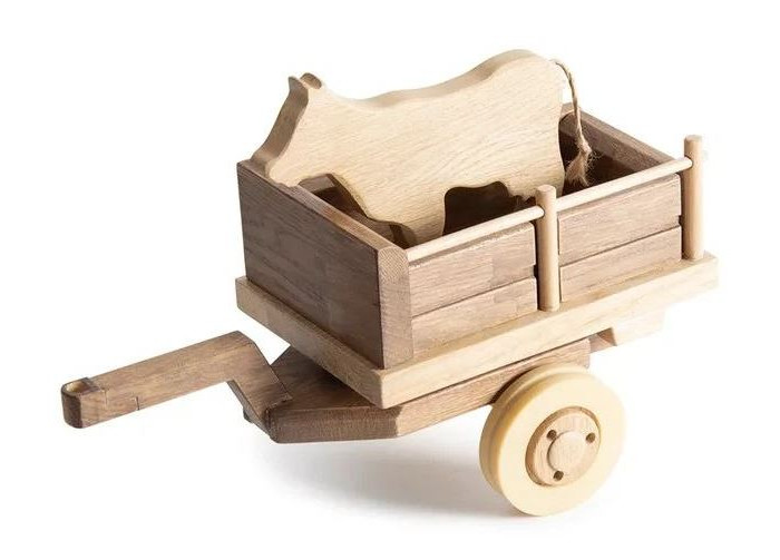 Деревянная игрушка Dubok Модель в сборе Прицеп для трактора