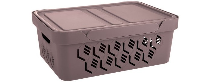 Хозяйственные товары Эконова Ящик универсальный с крышкой Deluxe 12 л ящики для игрушек эконова ящик универсальный с декором m 555х390х190 мм