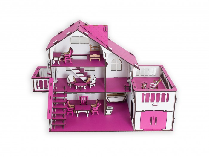 

Эlen Toys Кукольный домик с террасой 27х52х35 см, Кукольный домик с террасой 27х52х35 см