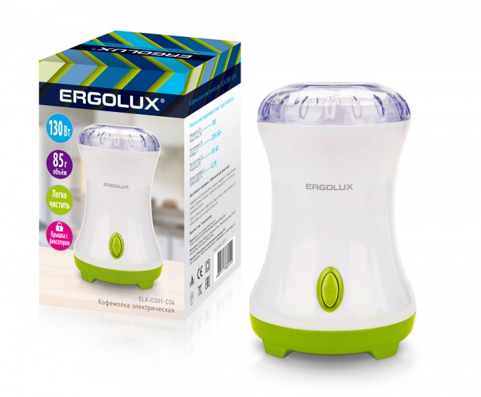 Купить Бытовая техника, Ergolux Электрическая кофемолка ELX-CG01