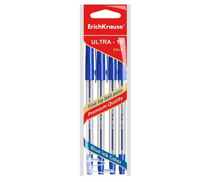 ErichKrause Ручка шариковая Ultra-10 4 шт. 5 упаковок