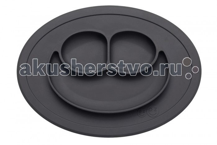 фото Ezpz низкая тарелка с разделителями на овальном подносе mini mat 240 мл