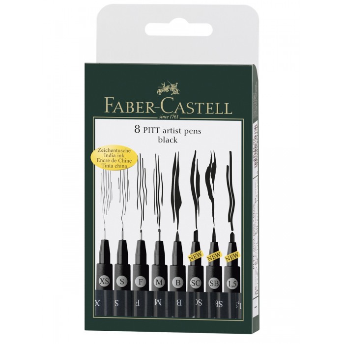 Развитие и школа , Канцелярия Faber-Castell Капиллярные ручки в футляре Pitt Artist Pen 8 шт. арт: 368763 - Канцелярия Развитие и школа , Канцелярия Faber-Castell Капиллярные ручки в футляре Pitt Artist Pen 8 шт. арт: 368763 - Канцелярия