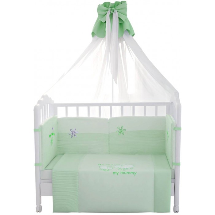 Комплект в кроватку Fairy Белые кудряшки 140х70 (7 предметов)