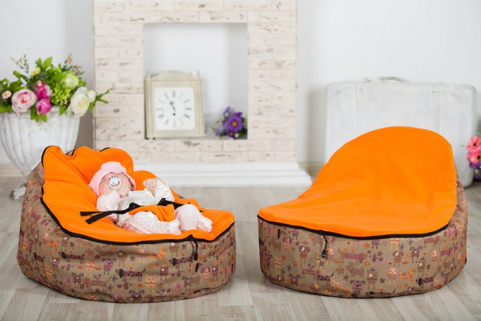 

Feter Кокон-шезлонг 2 в 1 Baby Bean Bag Собачки флис, Кокон-шезлонг 2 в 1 Baby Bean Bag Собачки флис