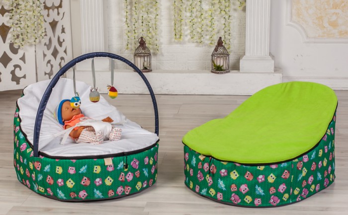 

Feter Кокон-шезлонг 2 в 1 Baby Bean Bag Совы дуга с игрушками, Кокон-шезлонг 2 в 1 Baby Bean Bag Совы дуга с игрушками