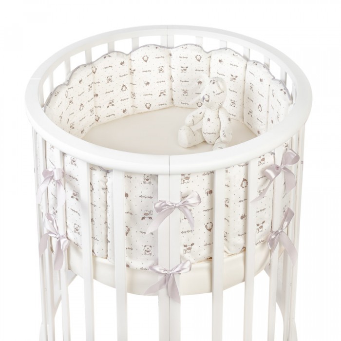 Комплект в кроватку Fluffymoon Lovely Baby в круглую бортики-вафли (5 предметов)