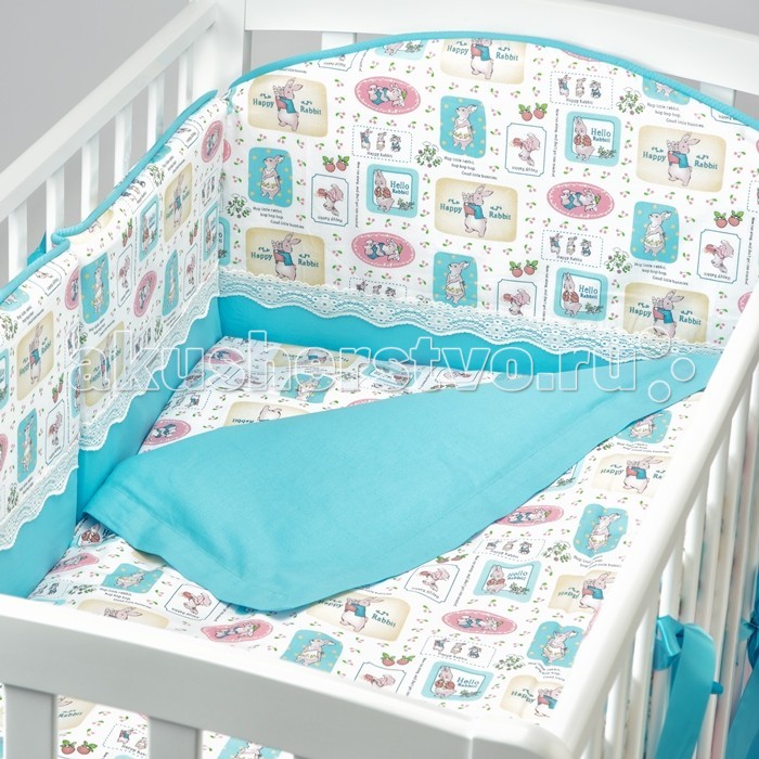 

Комплект в кроватку Fluffymoon Pretty Rabbit (4 предмета)