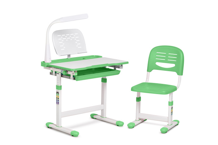 Школьные парты FunDesk Комплект парта + стул трансформеры с лампой и подставкой Сantare детские парты трансформеры