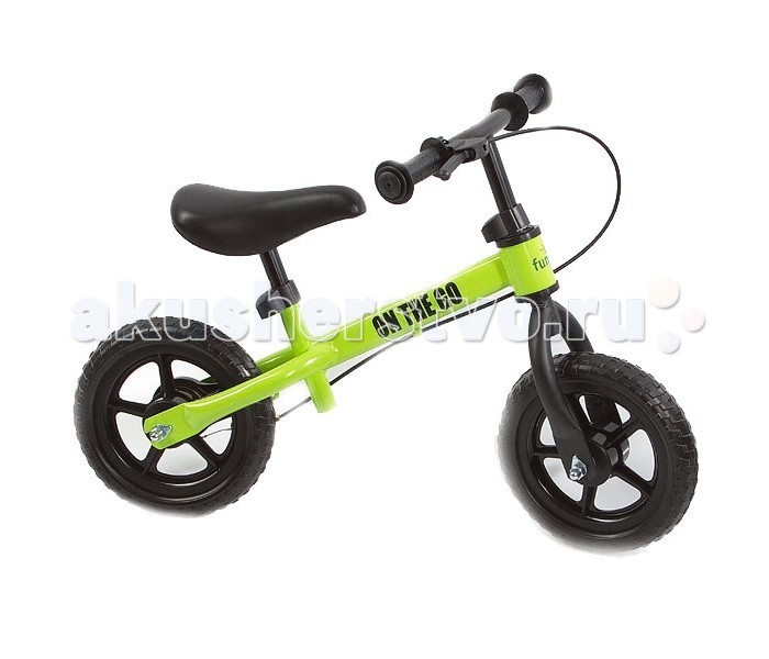 Беговел FunKids On-The-Go 10 с ручным тормозомOn-The-Go 10 с ручным тормозом Беговел FunKids On-The-Go 10 с ручным тормозомOn-The-Go 10 с ручным тормозомFunkids On-The-Go - велобег, оснащенный ручным тормозом. Удобное седло и широкие ненакачиваемые колеса сделают прогулки комфортными и незабываемыми. Беговелы – это детские двухколесные велосипеды, у которых нет педалей. Они совмещают в себе черты велосипеда и самоката и помогают держать равновесие. Особенности: 10 дюймовые ненадувные колеса - нет проколам эргономичное сидение с мягкой накладкой - катайтесь долго с комфортом стальная рама - запас прочности тормоз заднего колеса - контроль скорости и безопасность тип тормоза - барабан высота руля - от 42 до 50 см высота сиденья - от 33 до 45 см длина - 75 см предназначен для детей от 2 лет (до 28 кг) Вес беговела: 3.6 кг<br>
