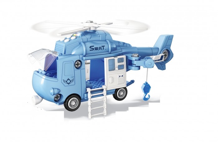Купить Вертолеты и самолеты, Funky Toys Полицейский вертолет-коструктор 32 см