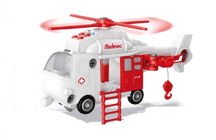Купить Вертолеты и самолеты, Funky Toys Спасательный вертолет-коструктор 32 см