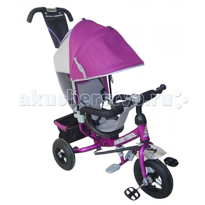 Велосипед трехколесный Funny Jaguar Lexus Racer Trike Air MS-0536Lexus Racer Trike Air MS-0536 Велосипед трехколесный Funny Jaguar Lexus Racer Trike Air MS-0536Lexus Racer Trike Air MS-0536Детский трехколесный велосипед Funny Jaguar Lexus Racer Trike Air с колясочной крышей на резиновых колесах – настоящее спасение для мам с маленькими детьми. Главное место для ребенка – анатомическое кресло, дополненное специальным чехлом из ткани. Данный чехол выступает страховкой для маленьких ребят, так как имеет разделитель для ног. К тому же, предусмотрен защитный поручень с мягкой накладкой. Велосипед Funny Jaguar дополнен подголовником, позволяющим ребенку отдыхать во время движения. Для солнечной погоды имеется складной козырек. Производитель предусмотрел и удобство управления велосипедом для родителей. Надежная хромированная ручка позволяет с легкостью управлять велосипедом, за счет поворота переднего колеса и задавать направление движения. Детский трехколесный велосипед позволяет ребенку наслаждаться прогулкой и самому участвовать в управлении. Колеса: переднее - 10 дюймов, задние - 8 дюймов.<br>
