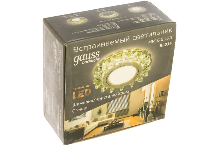 Светильники Gauss Backlight круглый Gu5.3 3W LED 2700K