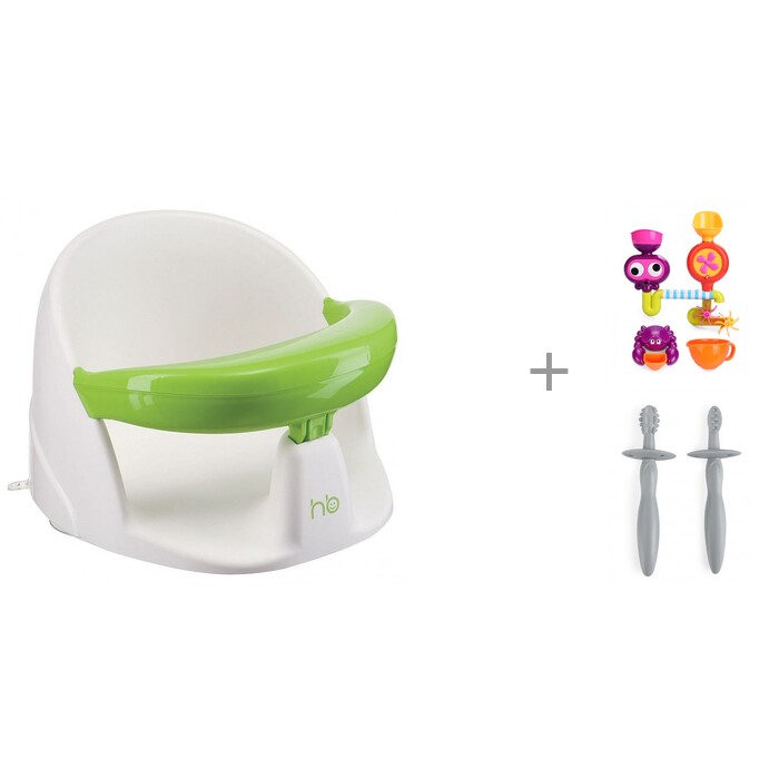 Happy Baby Сиденье для ванны Favorite с игрушками Eureka и зубными щетками Tooth Brushes