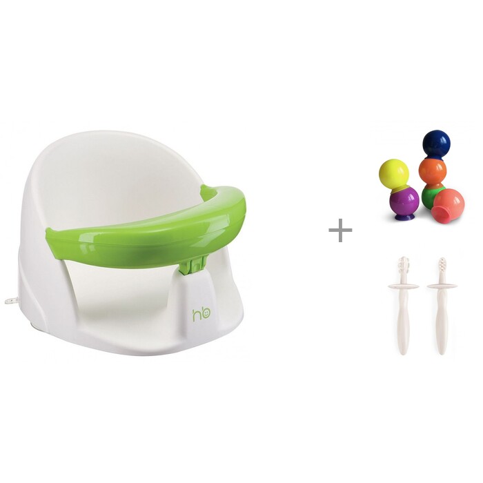 Happy Baby Сиденье для ванны Favorite с игрушками IQ-Bubbles и зубными щетками Tooth Brushes