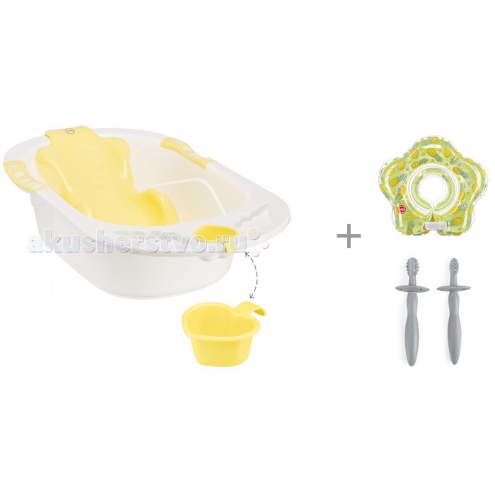 

Happy Baby Ванночка Bath Comfort с кругом Aquafun Pineapple и зубными щетками Tooth Brushes, Ванночка Bath Comfort с кругом Aquafun Pineapple и зубными щетками Tooth Brushes
