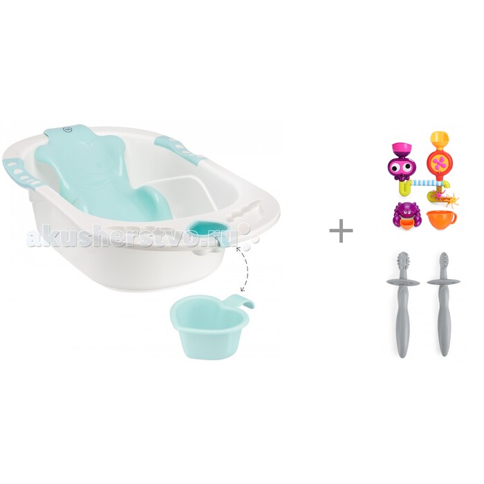 Happy Baby Ванночка Bath Comfort с игрушками Eureka и зубными щетками Tooth Brushes