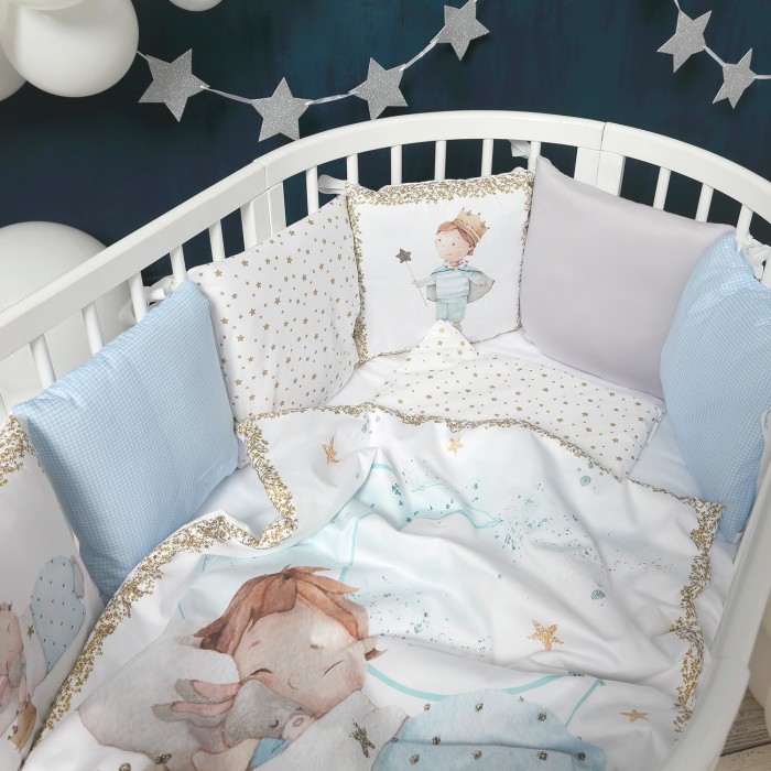 фото Комплект в кроватку happy family studio сказочный принц (7 предметов)