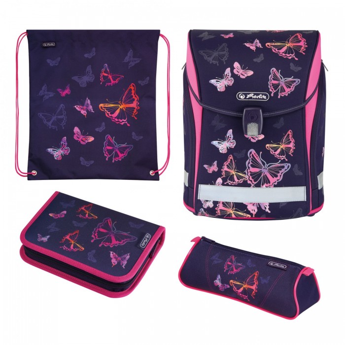 

Herlitz Ранец Midi Plus Rainbow Butterfly с наполнением, Ранец Midi Plus Rainbow Butterfly с наполнением