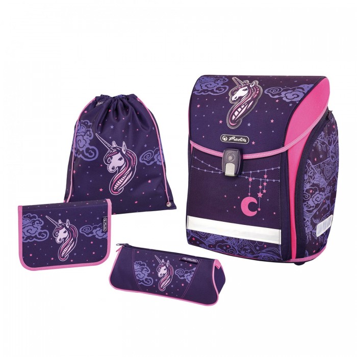 Школьные рюкзаки Herlitz Ранец Midi Plus Unicorn Night с наполнением herlitz ранец herlitz midi plus unicorn night с наполнением