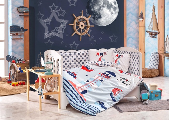 фото Постельное белье Hobby Home Collection Baby Sailor (5 предметов) 100х150 см