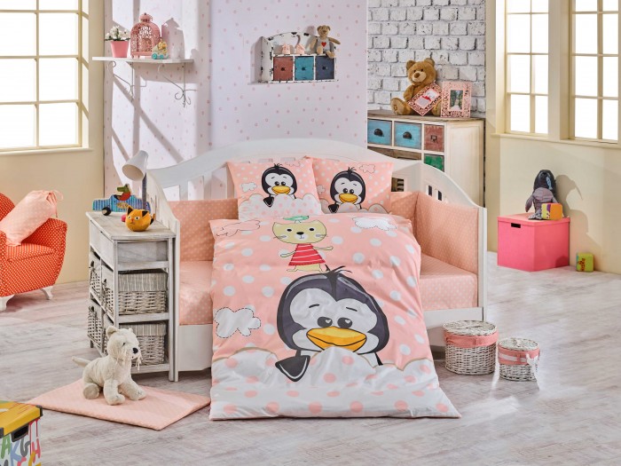 фото Комплект в кроватку hobby home collection penguin 100х150 см (10 предметов)