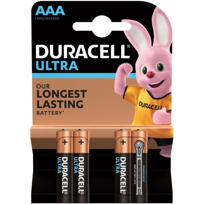 Duracell Батарейка алкалиновая UltraPower AAА (LR03) 4 шт.