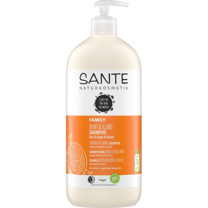 Sante Family Шампунь для укрепления и блеска волос с био-апельсином и кокосом 950 мл