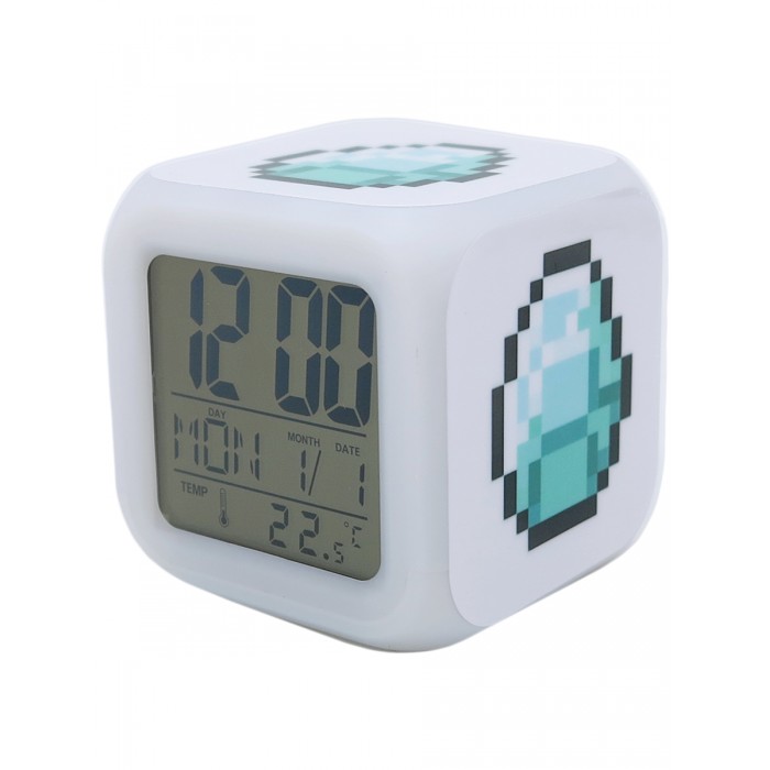 Часы Pixel Crew будильник Пиксельный меч с подсветкой