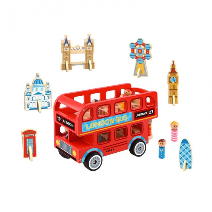 Деревянные игрушки Tooky Toy Лондонский автобус TL152A