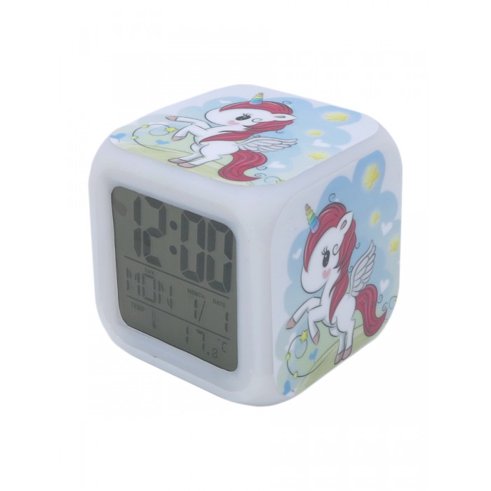 фото Часы mihi mihi будильник единорог с подсветкой №15