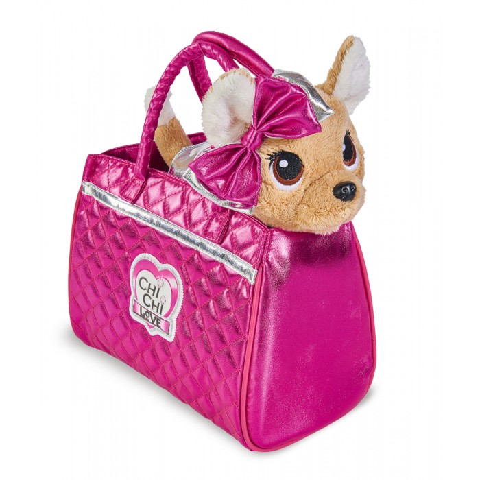 Купить Мягкие игрушки, Мягкая игрушка Chi-Chi Love Плюшевая собачка Гламур с розовой сумочкой и бантом 20 см