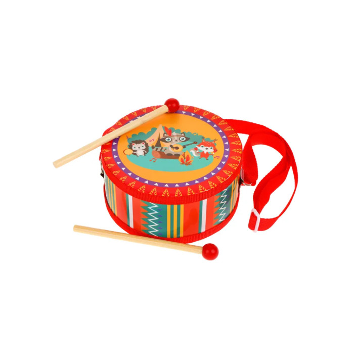 фото Деревянная игрушка mapacha барабан с палочками 15 см