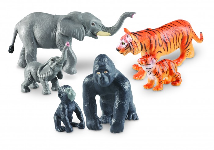 Игровые фигурки Learning Resources Игровой набор Животные джунглей Мамы и малыши (6 элементов)