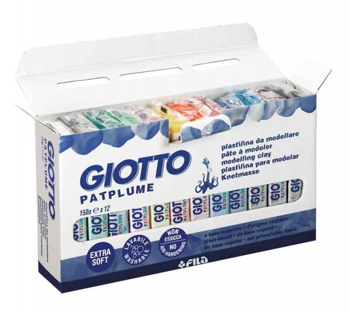 Giotto Patplume пластилин 12 цветов х 150 г 511900 - фото 1