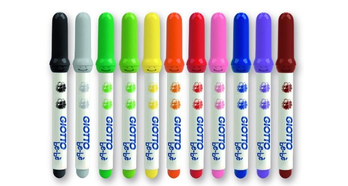 Фломастеры Giotto be-be Super Fibre Pens детские 12 цветов с толстым стержнем
