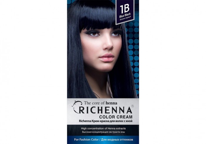 фото Richenna крем-краска для волос с хной № 1b blue black