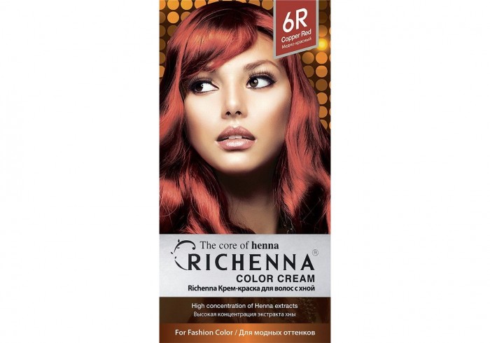 фото Richenna крем-краска для волос с хной № 6r copper red