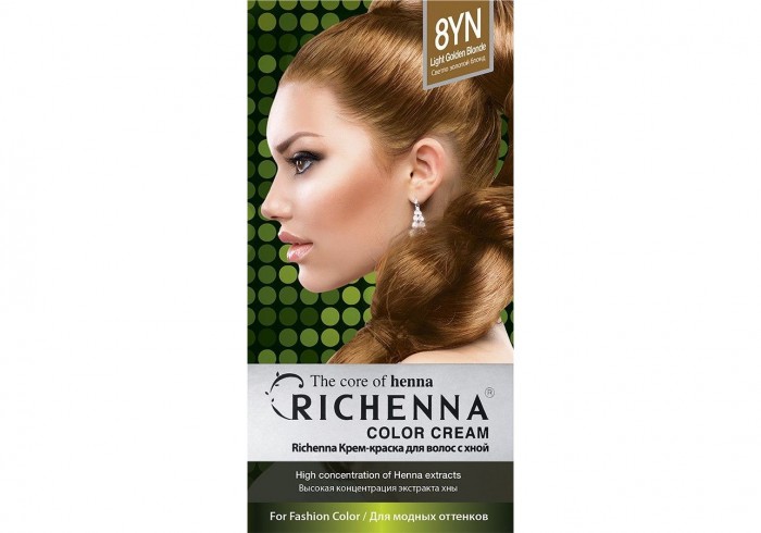 фото Richenna крем-краска для волос с хной № 8yn light golden blonde