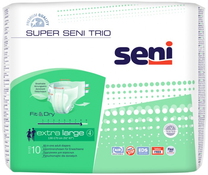 Подгузники для взрослых Seni Подгузники Super Trio размер XL 10 шт.