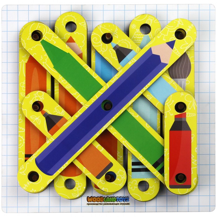 Деревянная игрушка Woodlandtoys Игра развивающая Геоборд Алфавит Школа